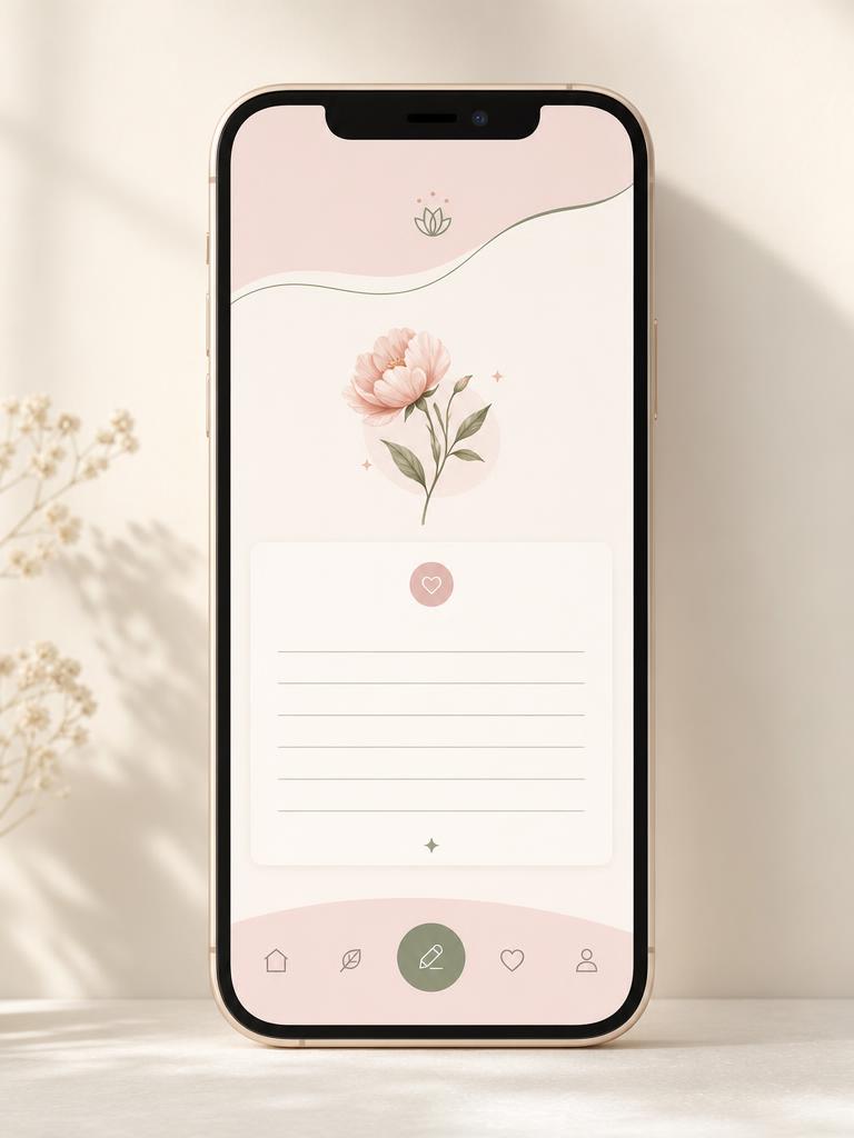 Mobile phone displaying a Becoming Her daily journal prompt page